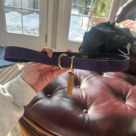 Vintage Escada Suede Belt with Gold Tassle - Picture 5 of 9